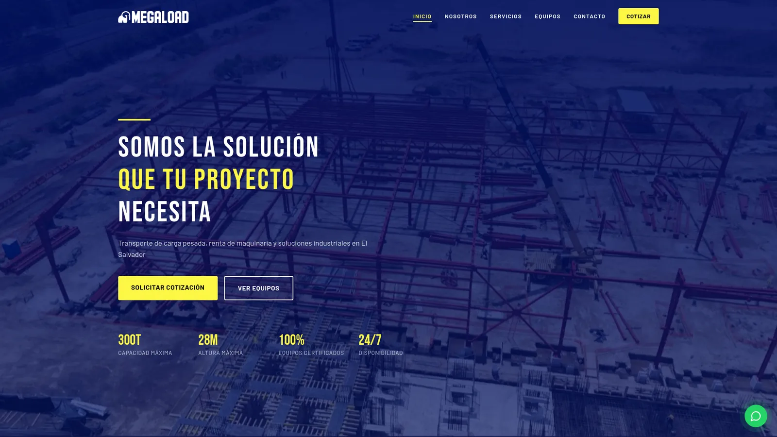 Vista previa del sitio Grupo Megaload